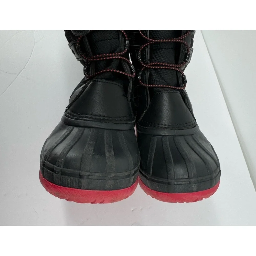Canada Weather Gear Snow Boots Womens 6M Black Red Faux Fur Insulated Zip - Picture 8 of 10
